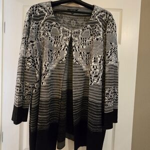 Misook Cardigan 3X Black, Tan, Gray with Long sleeves